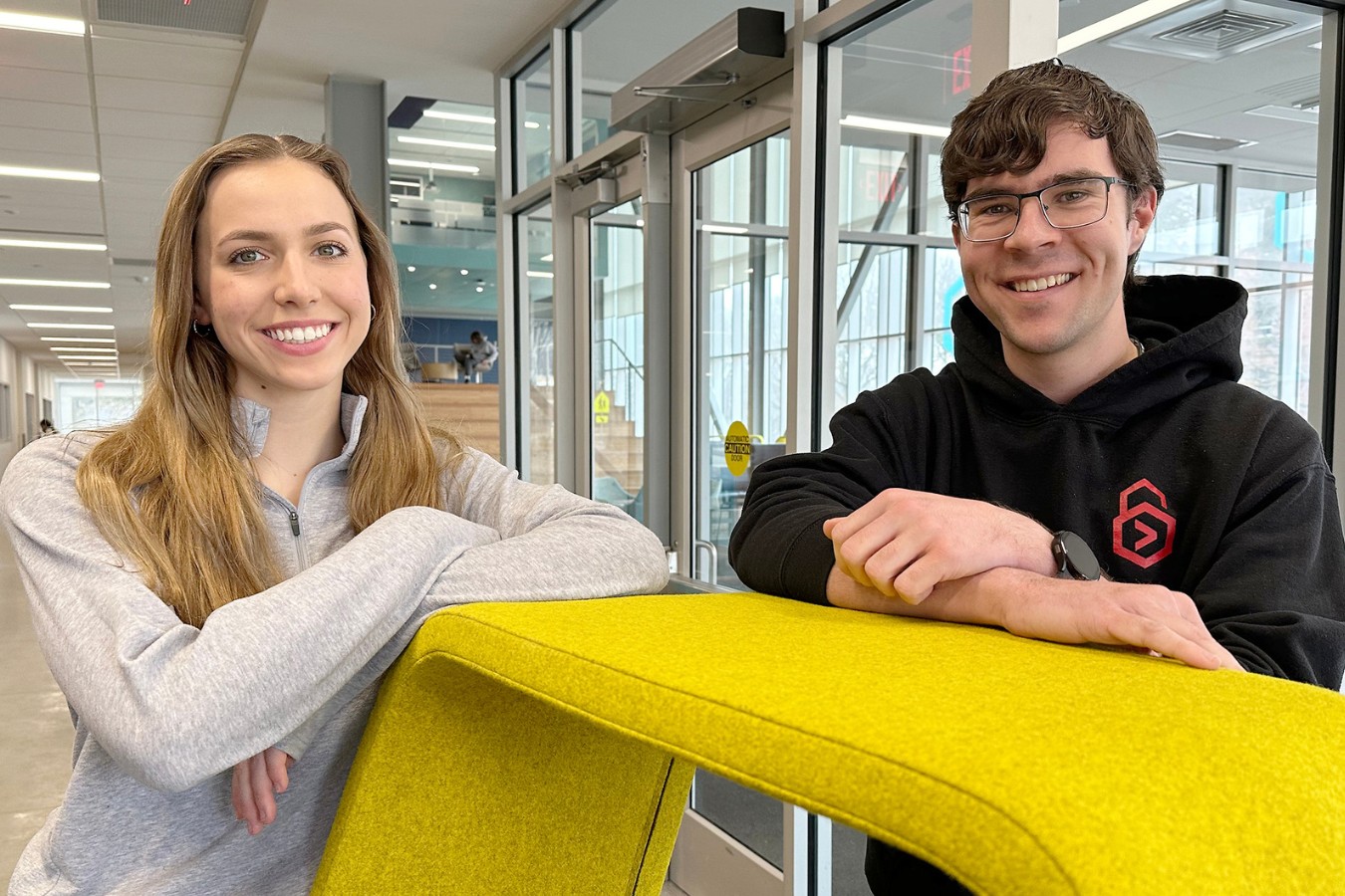 Angela Slattery, a junior Computer Science major from Franksville, Wis., and Tristan Stapert, a senior Cyber Operations major from Tumwater, Wash.