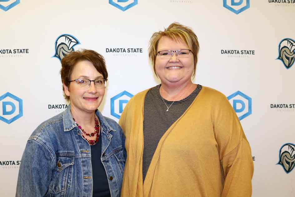 DSU employees with 20 years of service who attended the March 2 Longevity Reception include: Billie Hoekman, Shannon Vostad. Not pictured: Karen Duffy, Joseph Staudenbauer, Kevin Streff.