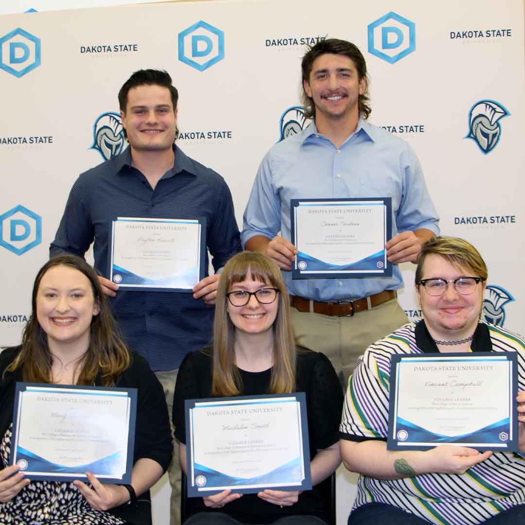 College Student Leaders for 2021-2022 are Payton Harrell (back left), Conner Tordsen; Mary Simmons (front left), Madelin Smith, Vincent Campbell. 