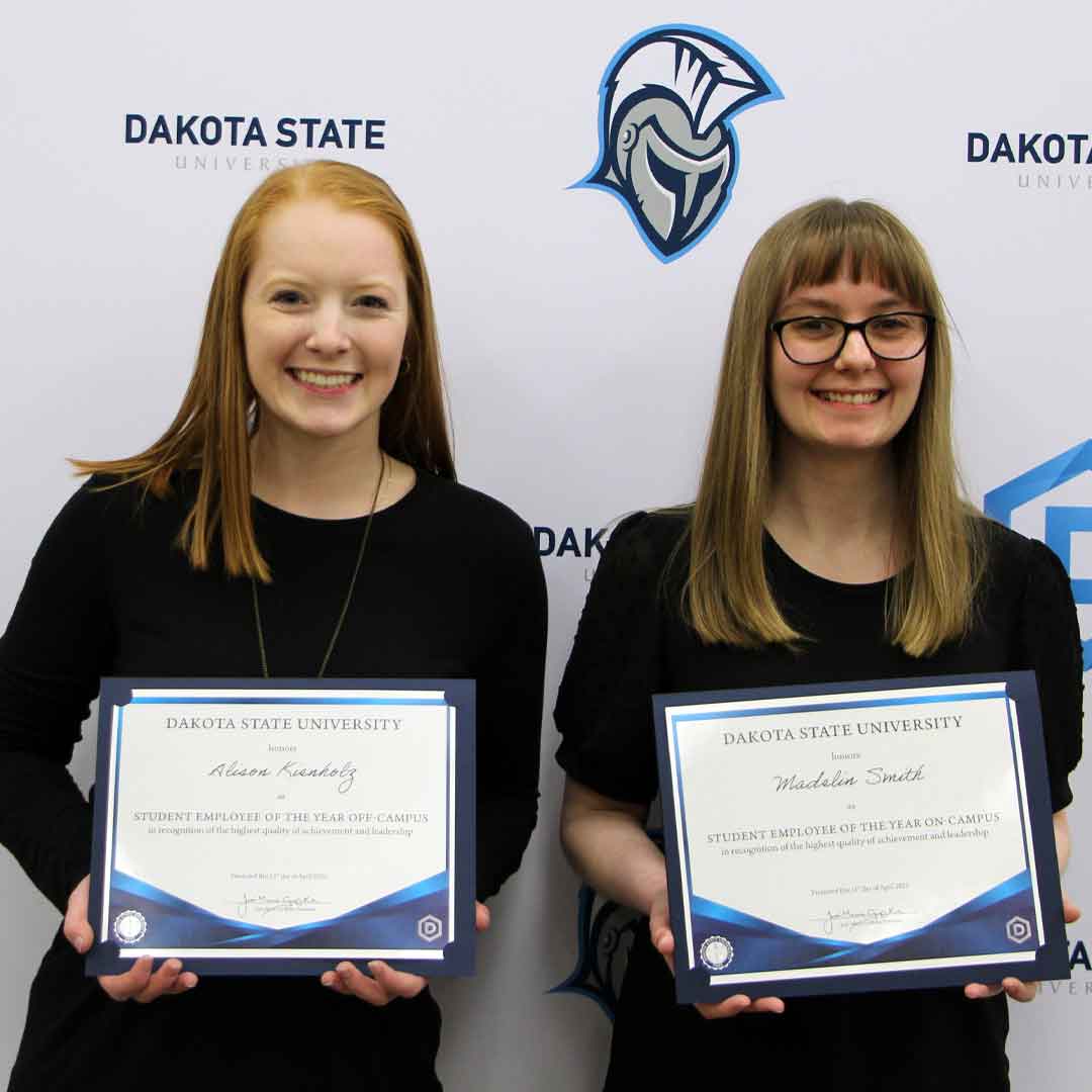 Alison Kienholz is the 2022 off-campus student employee of the year, and Madelin Smith is the on-campus student employee of the year.
