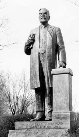 General Beadle statue in the center of campus