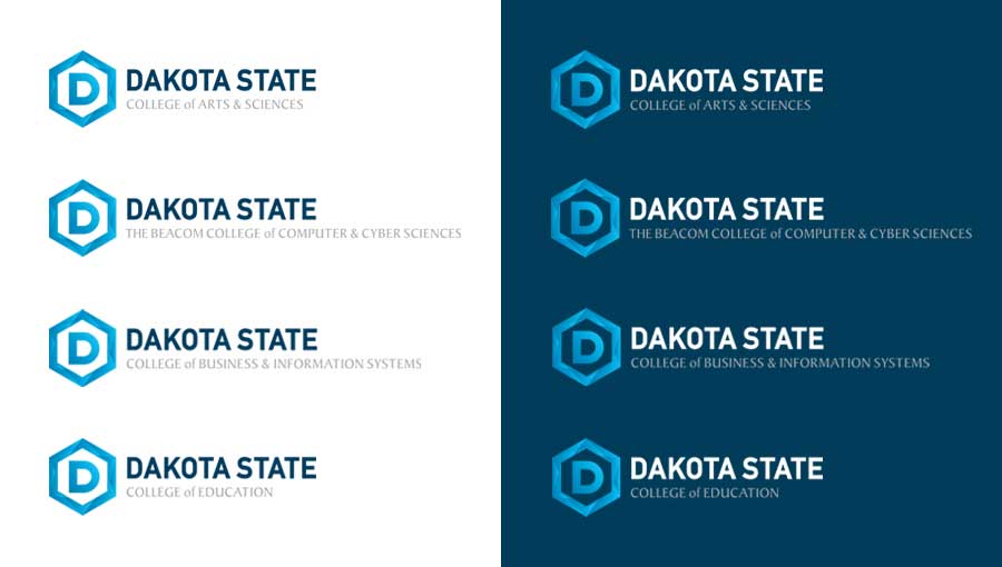 To maintain consistency across our entire university, our individual college logos will follow a similar structure to the primary university mark with the exception of the modifier which will reflect the college itself. These modifiers will match the same size, color, and typeface as UNIVERSITY in the primary university mark.