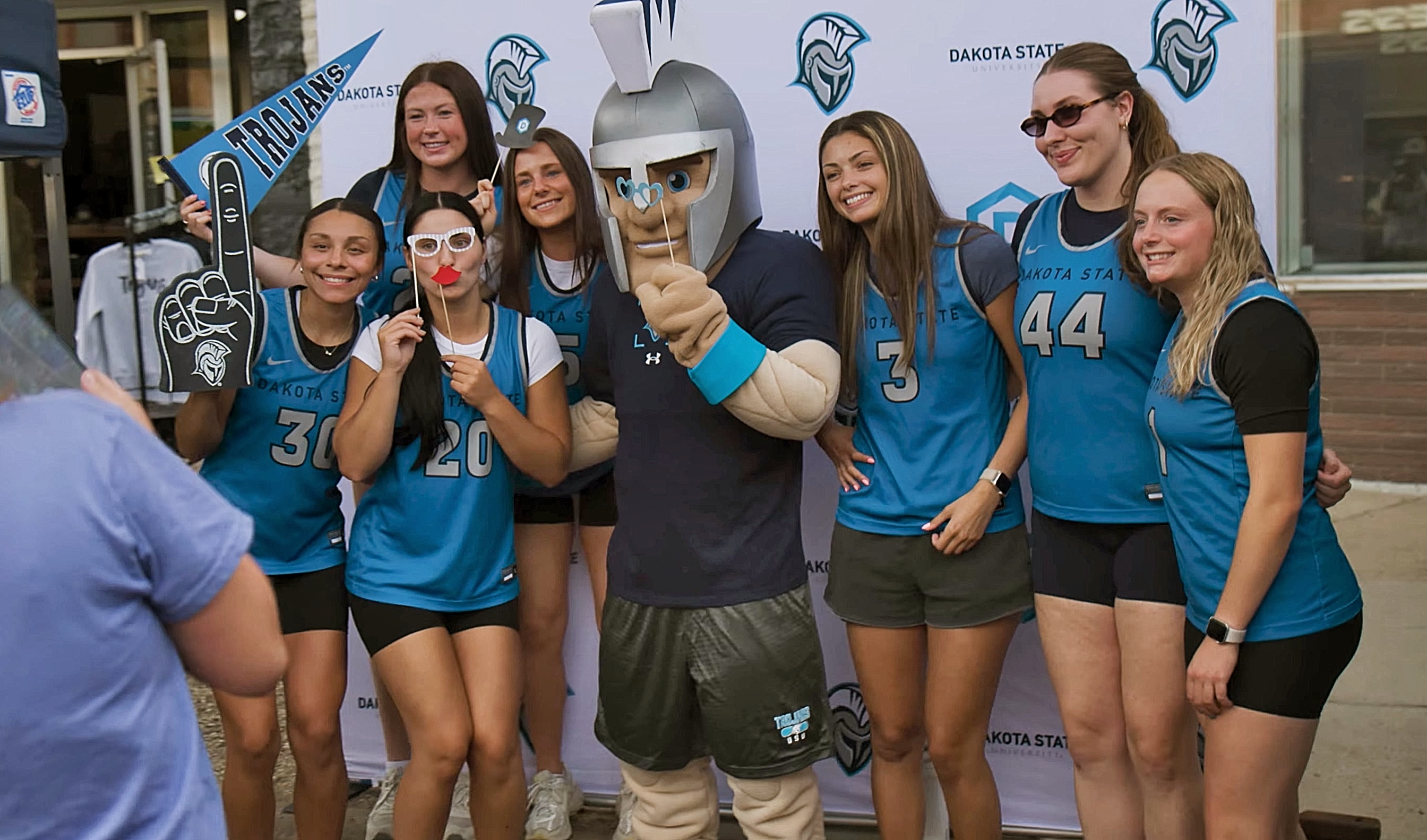 DSU first-year students pose for a photo during Welcome Week.