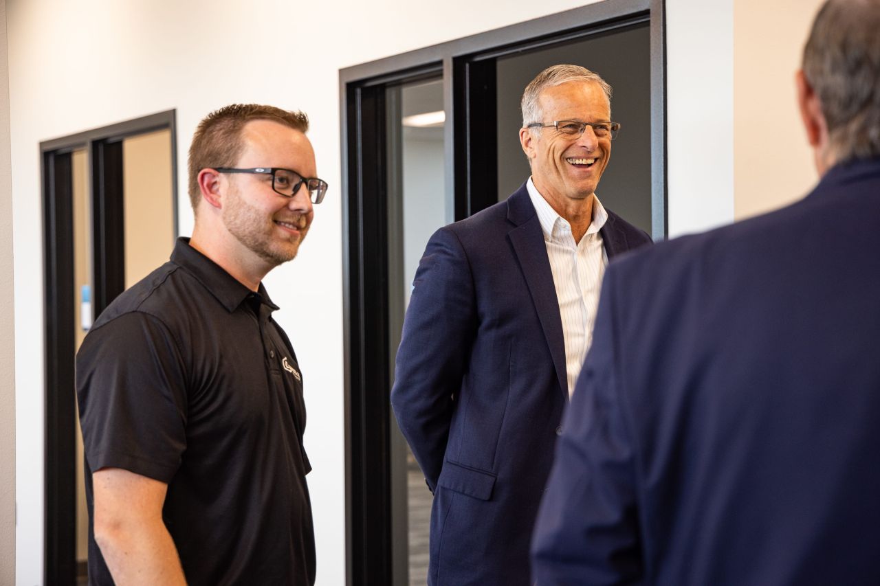 Dr. Joel Wohnoutka and U.S. Sen. John Thune at the ARL. 