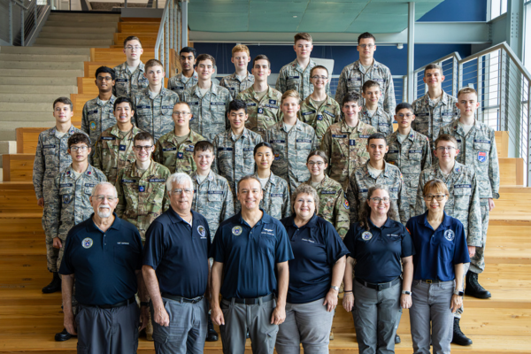 Civil Air Patrol Camp Attendees and staff in uniform at DSU
