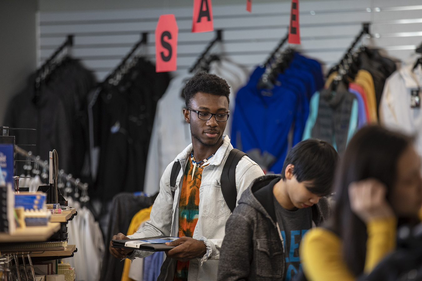 student standing in store