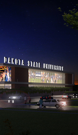 DSU Events Center rendering at night