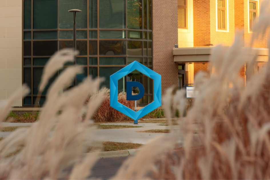 Hex D sign on campus