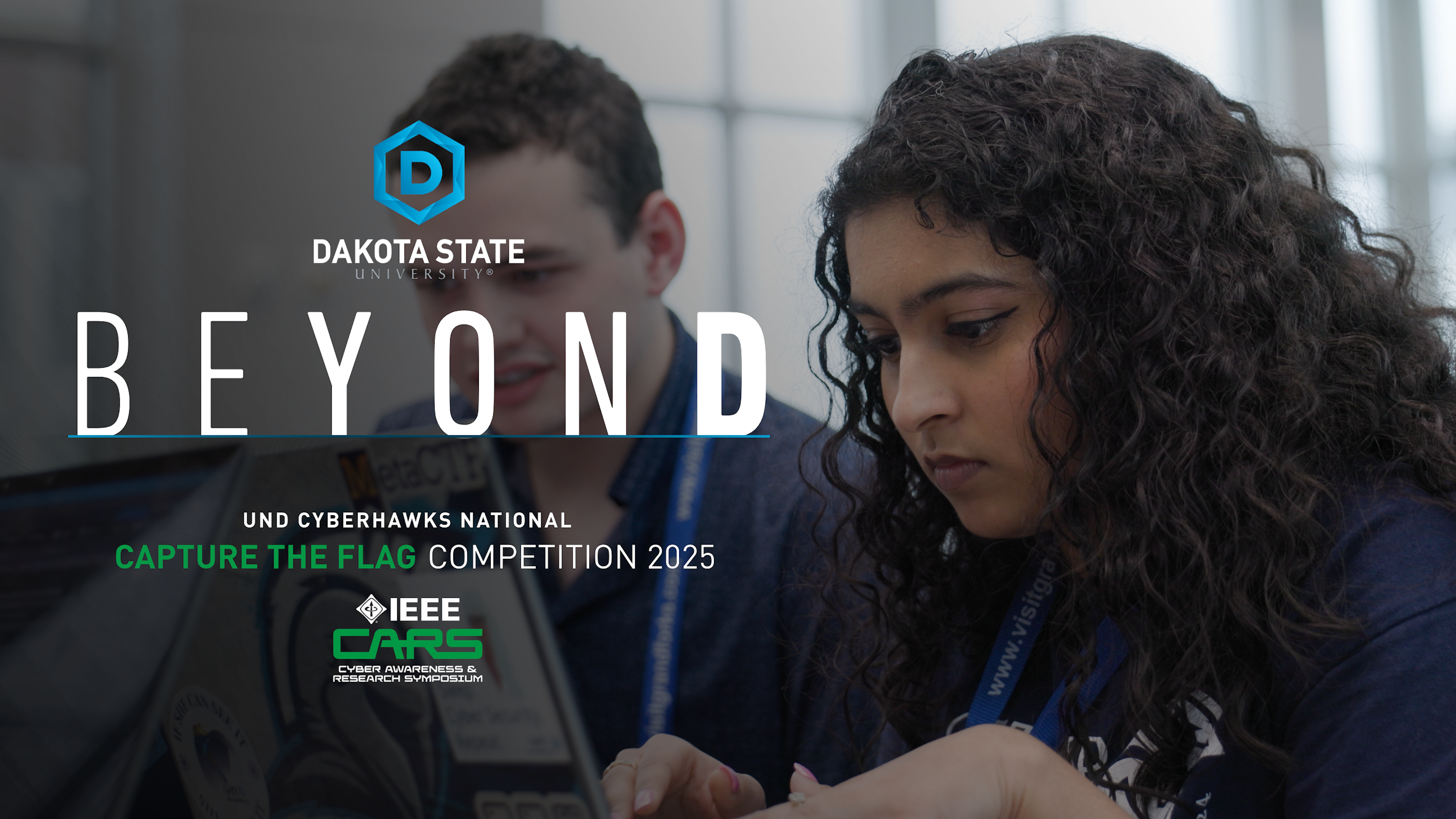 CTF Student working on desktop computer at competition