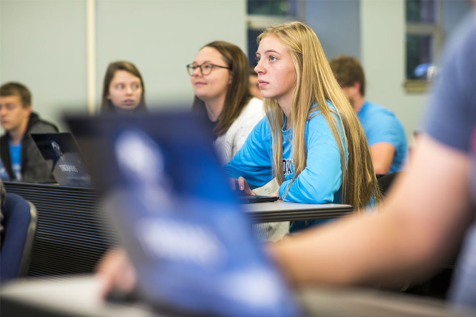 Students listening in class