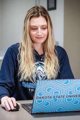 Online student studying at home