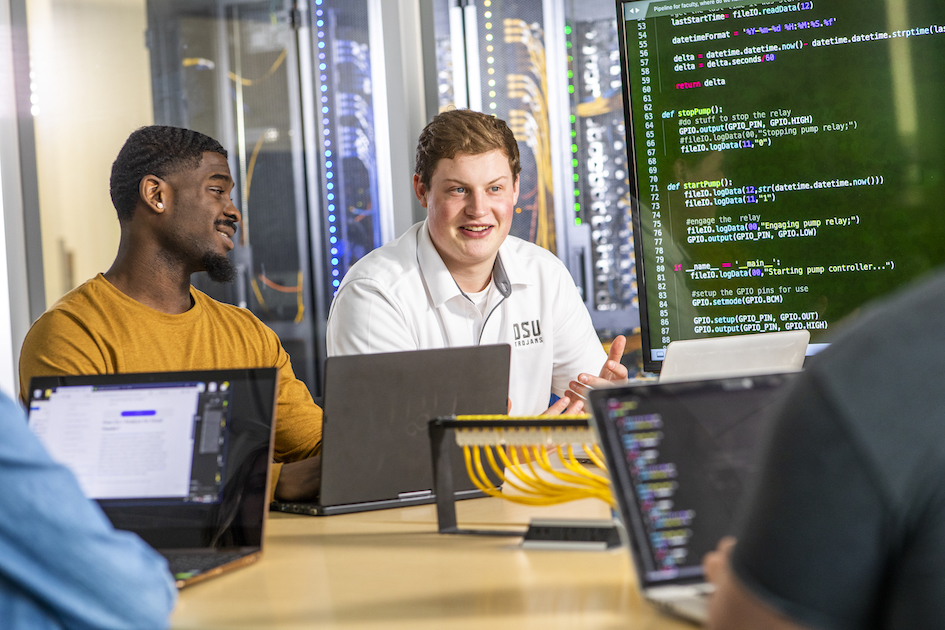 group of students at computers