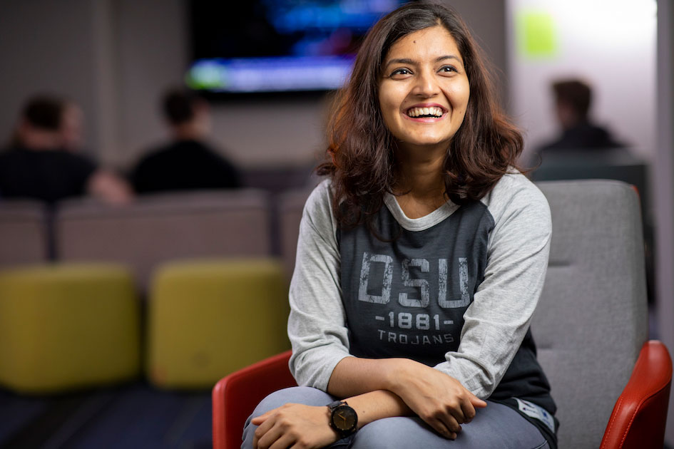 close up of smiling student