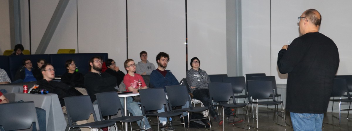 During last year’s IDiG event a crowd gathered in The Beacom Institute of Technology to listen to a guest speaker from the game design industry.