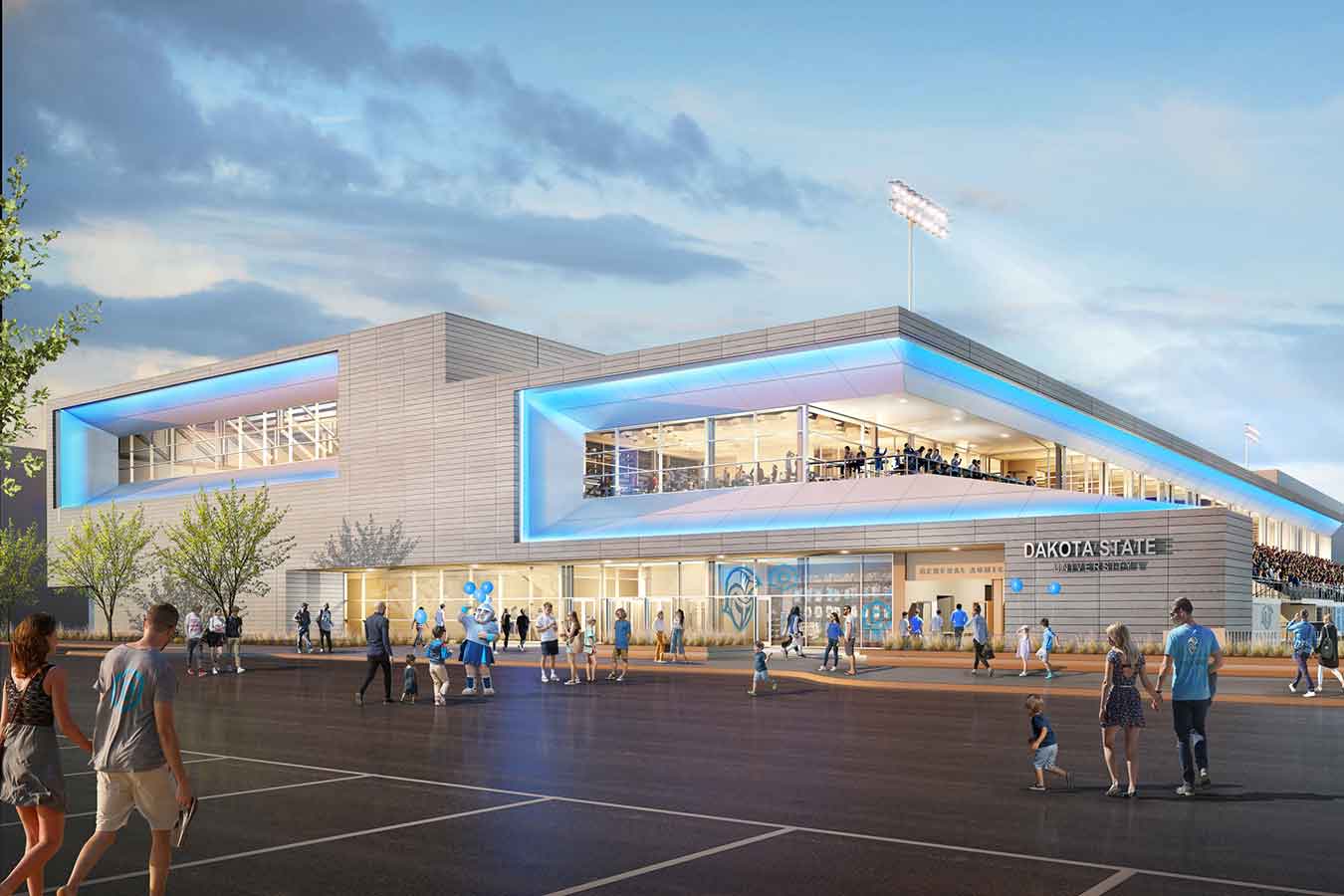 Rendering of the new basketball arena.