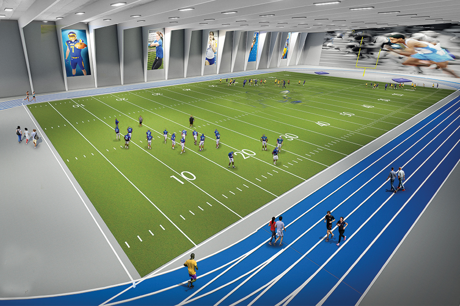 artist rendering of updated indoor practice facilities