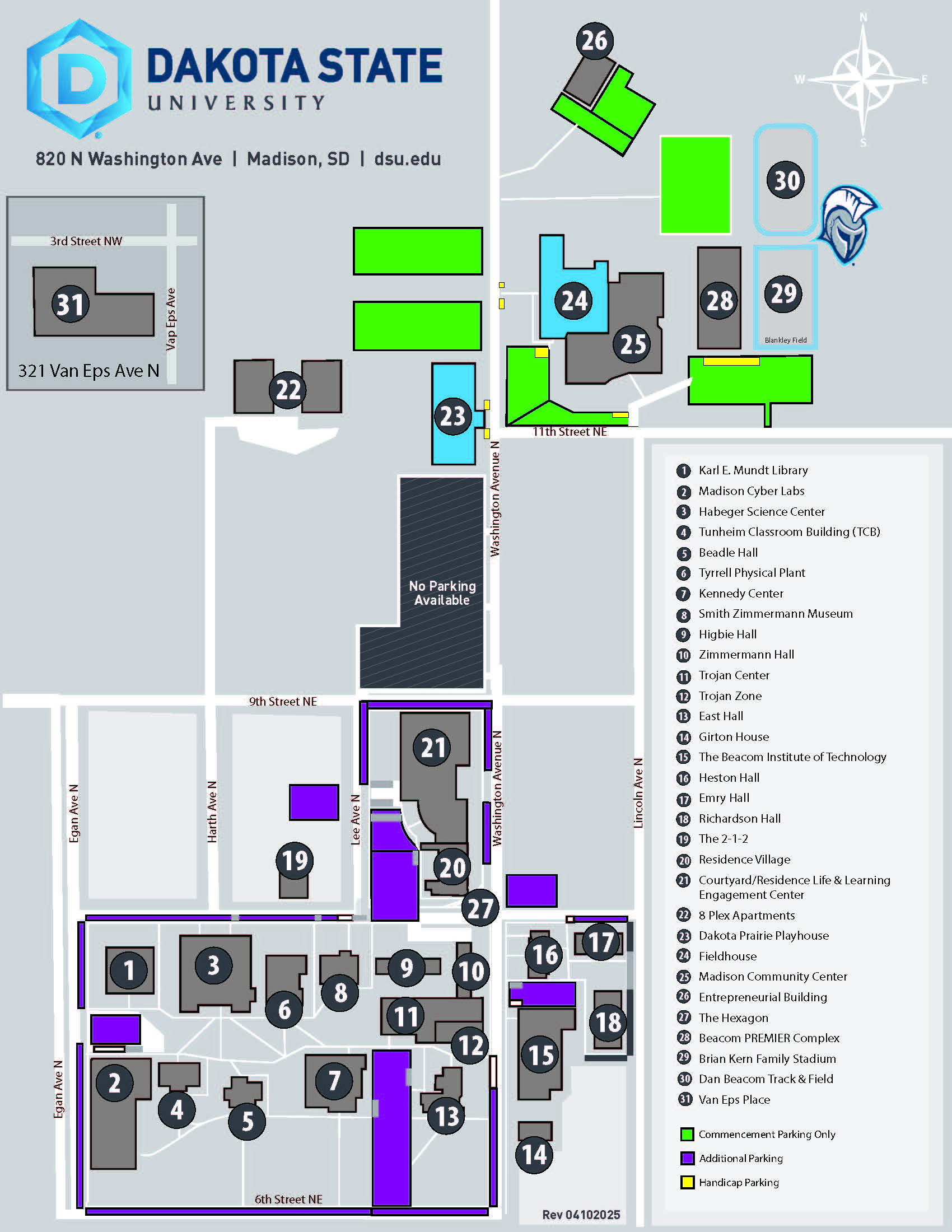 Commencement Parking Map