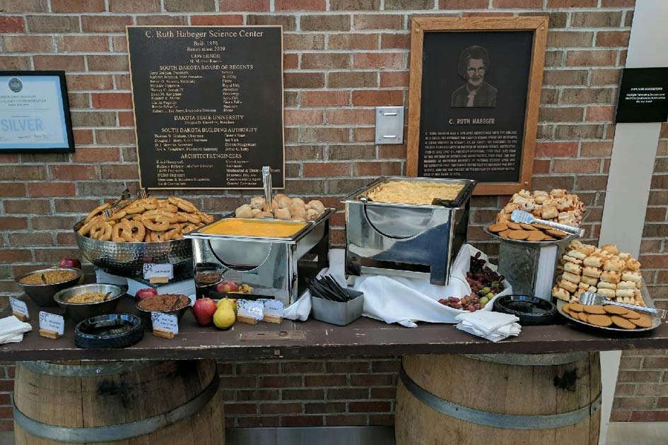 Catering table scape with cookies and snacks 