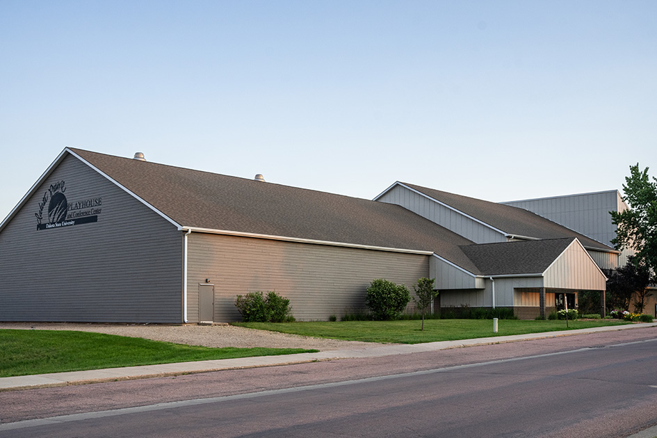 wide shot of the dakota prarie playhouse conference building. 