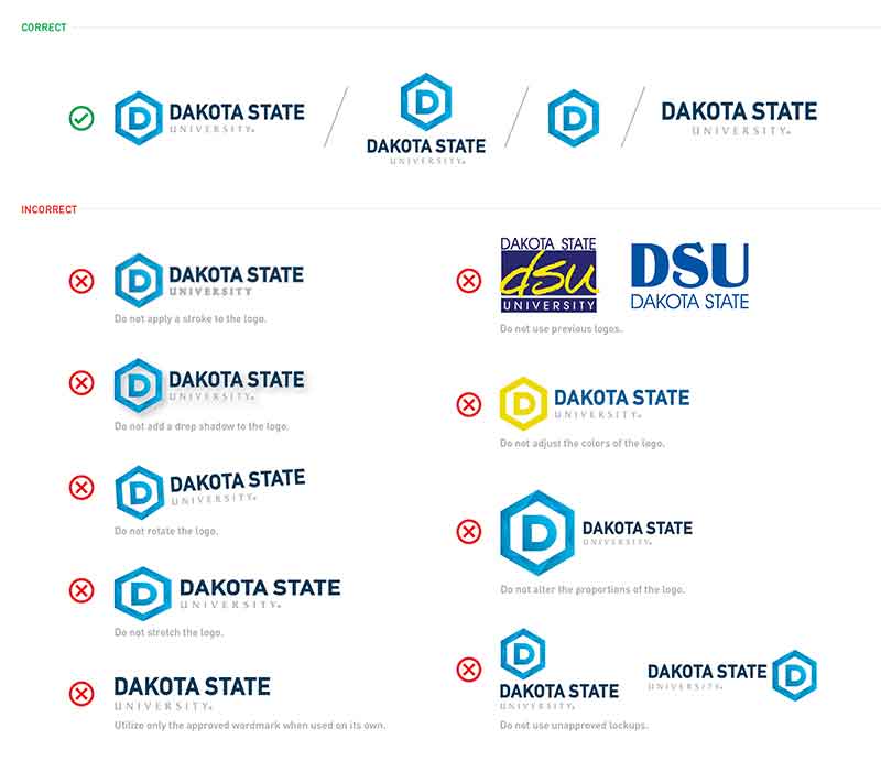 Proper use of the DSU logo will ensure a strong, successful brand. Please refrain from using old and non-approved logos.