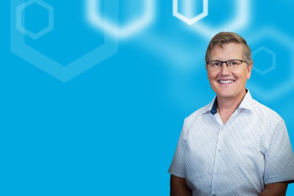 blue background david kenley on left