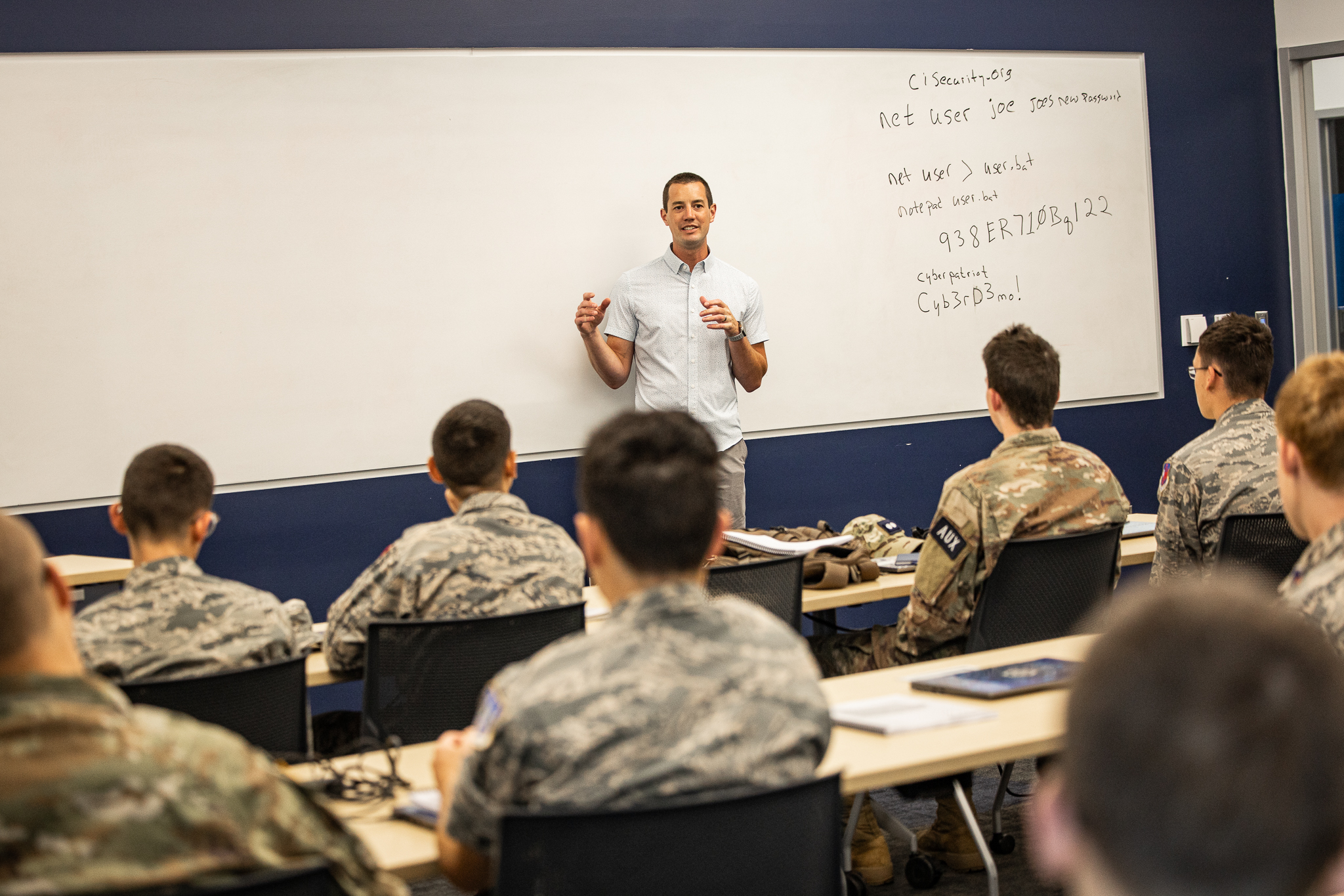 Dr. Michael Ham speaks with cadets