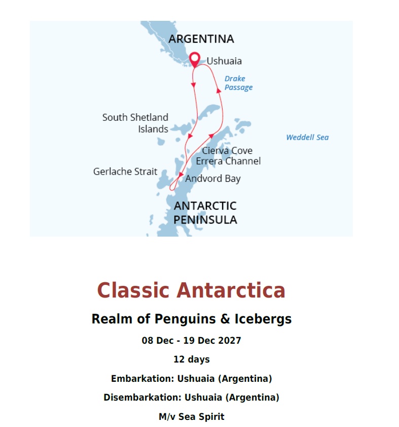 Map of Antarctica trip