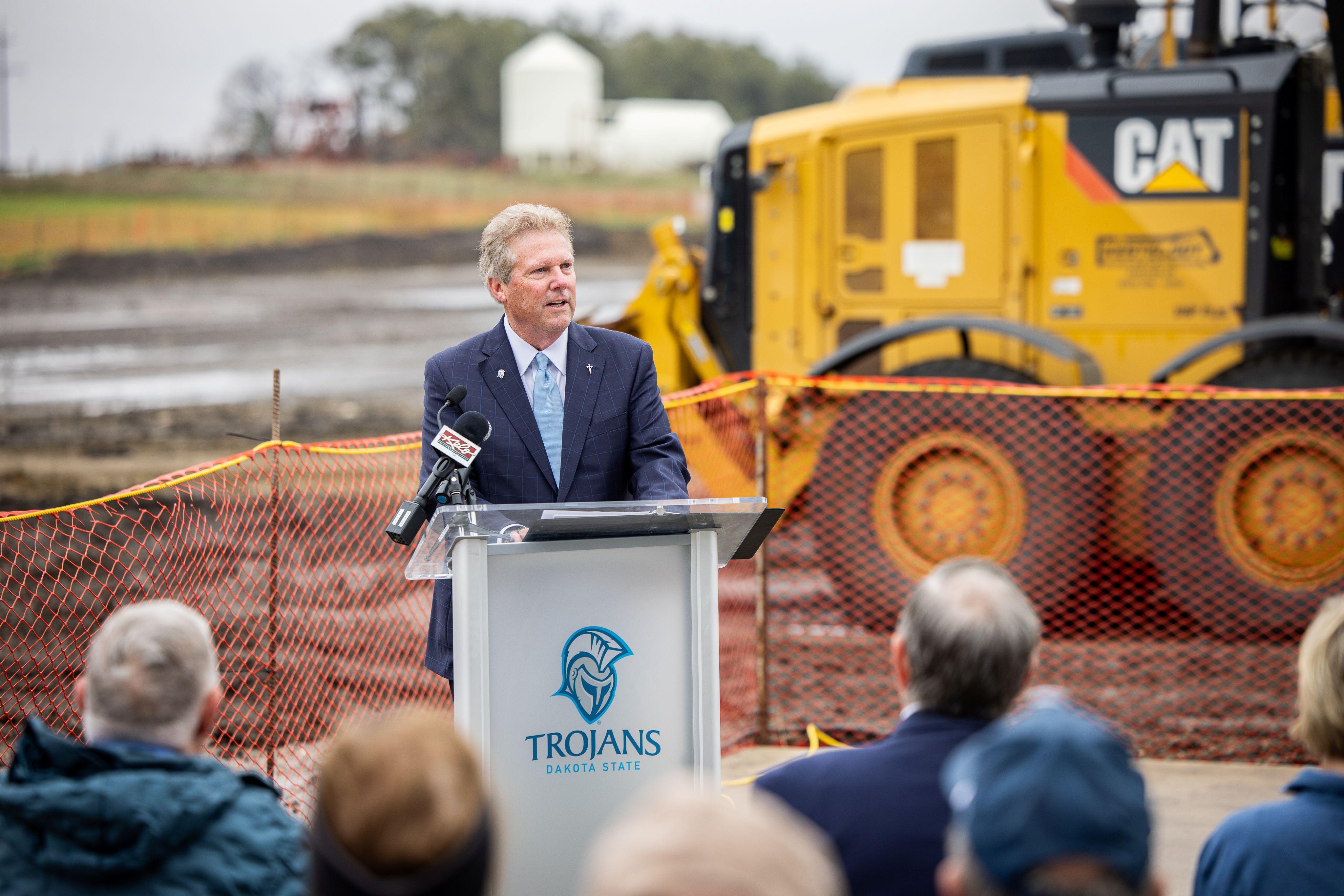Miles Beacom speaks at the groundbreaking ceremony.