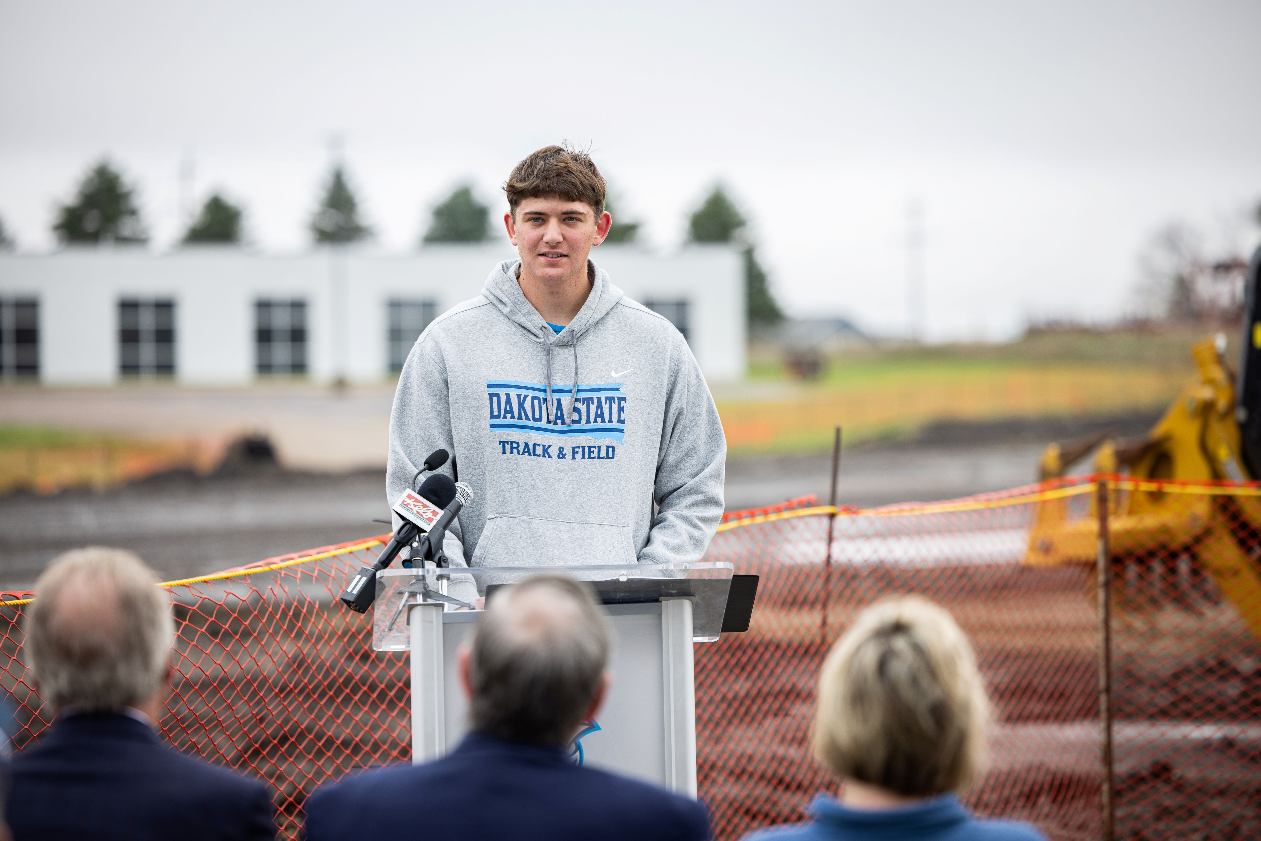 DSU student Oliver Tordsen speaks at the groundbreaking ceremony.