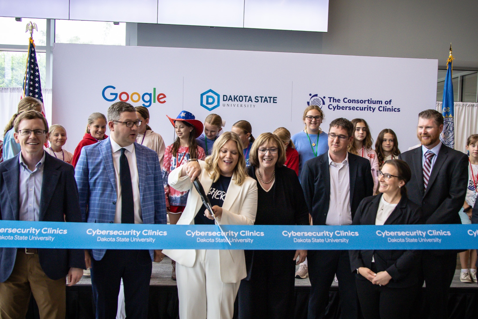 DSU faculty celebrate opening of the DSU Cybersecurity Clinic.