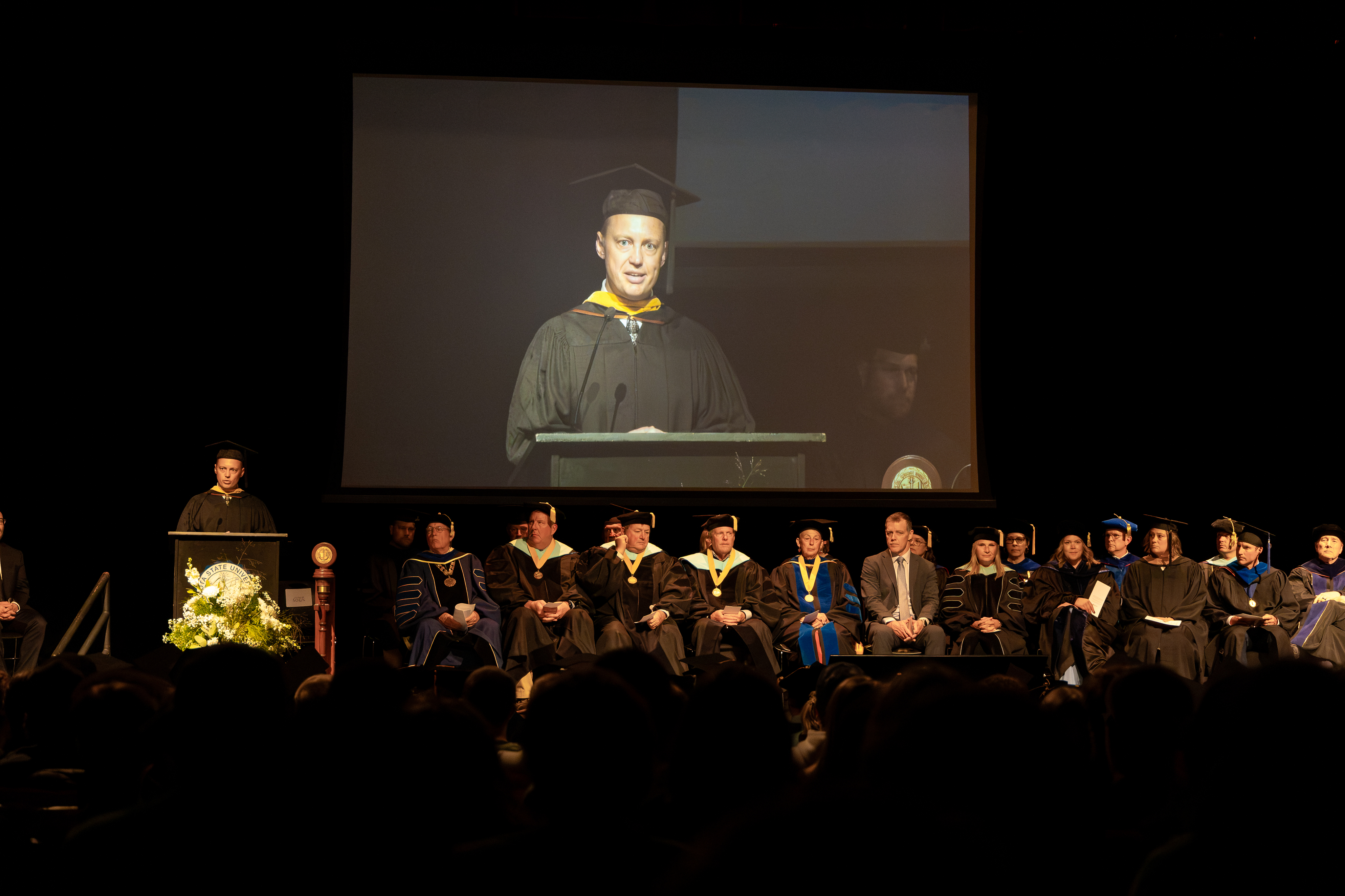 Andrew Sogn speaks at DSU's Fall Convocation.