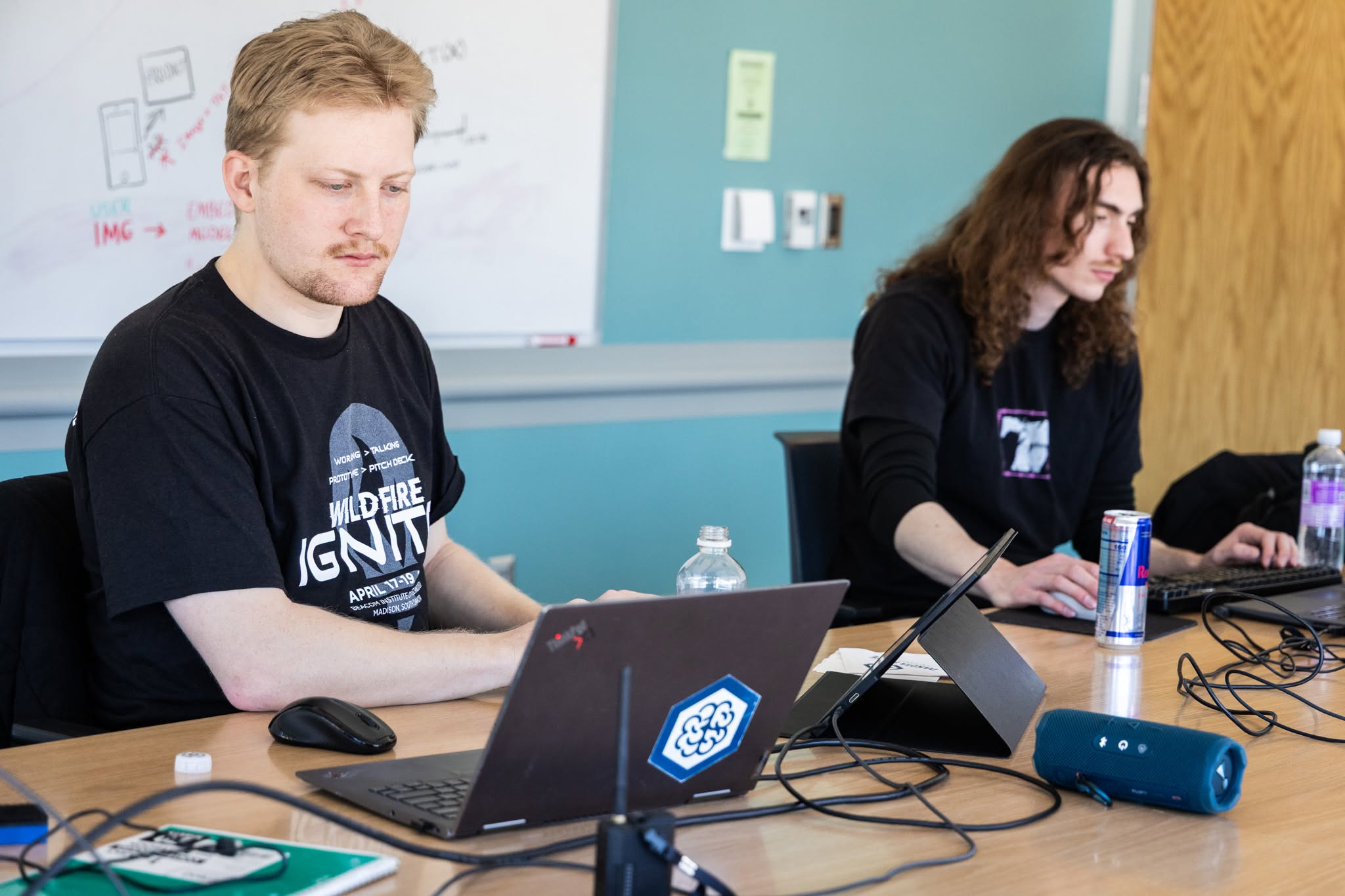 Students take part in last spring's hackathon.