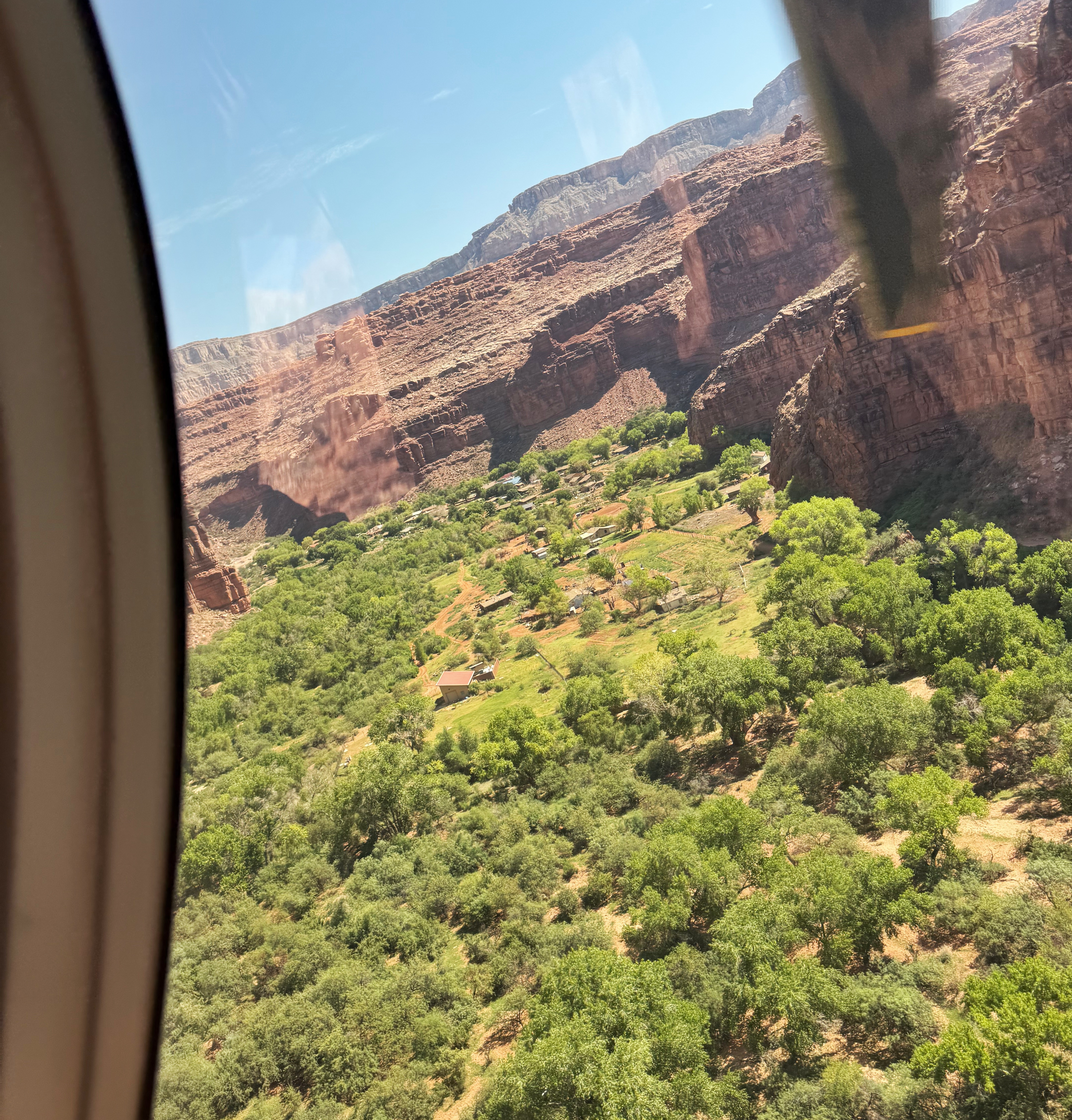View of Supai, Ariz. from the helicopter transport.