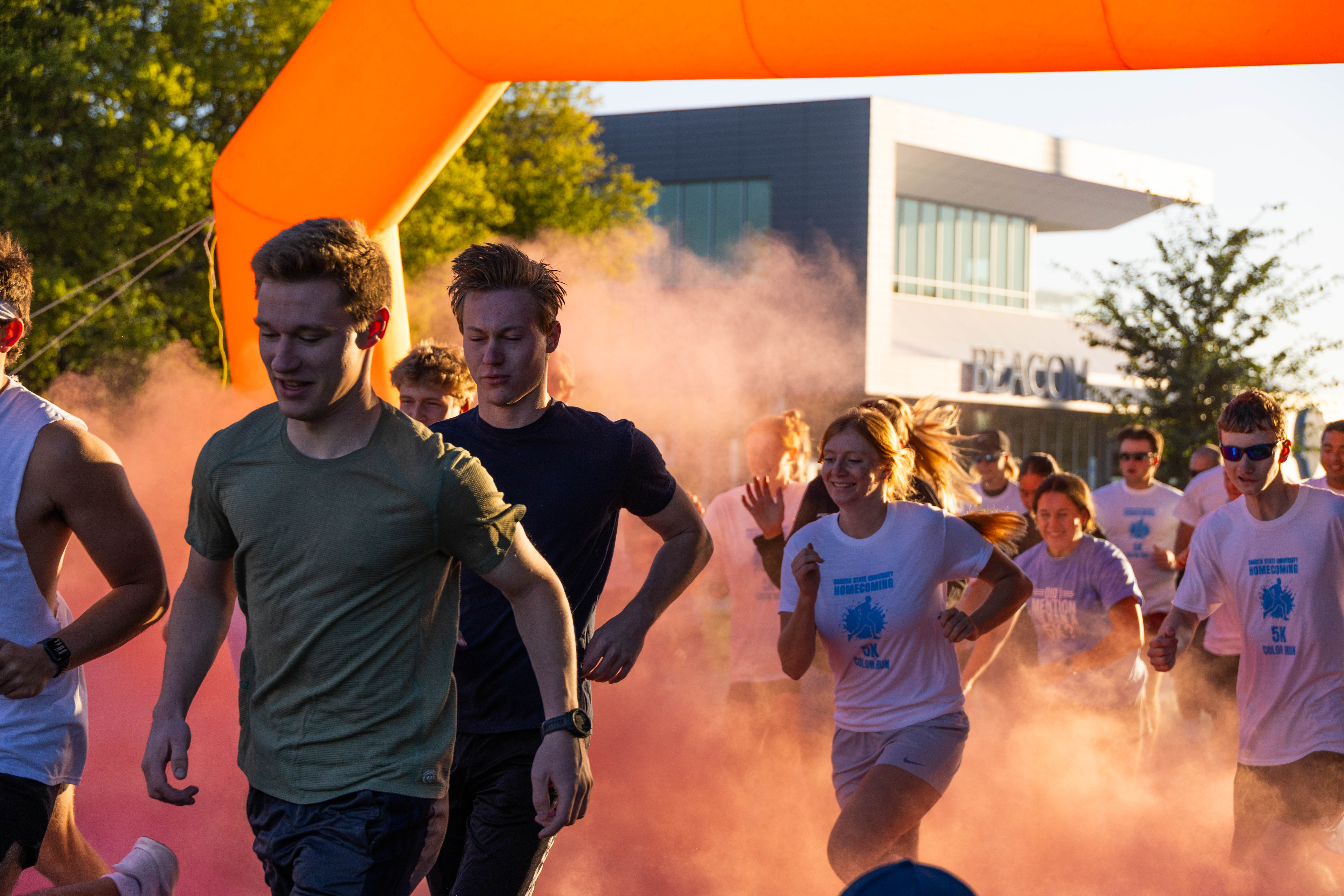People take part in the Community Center Color Run.