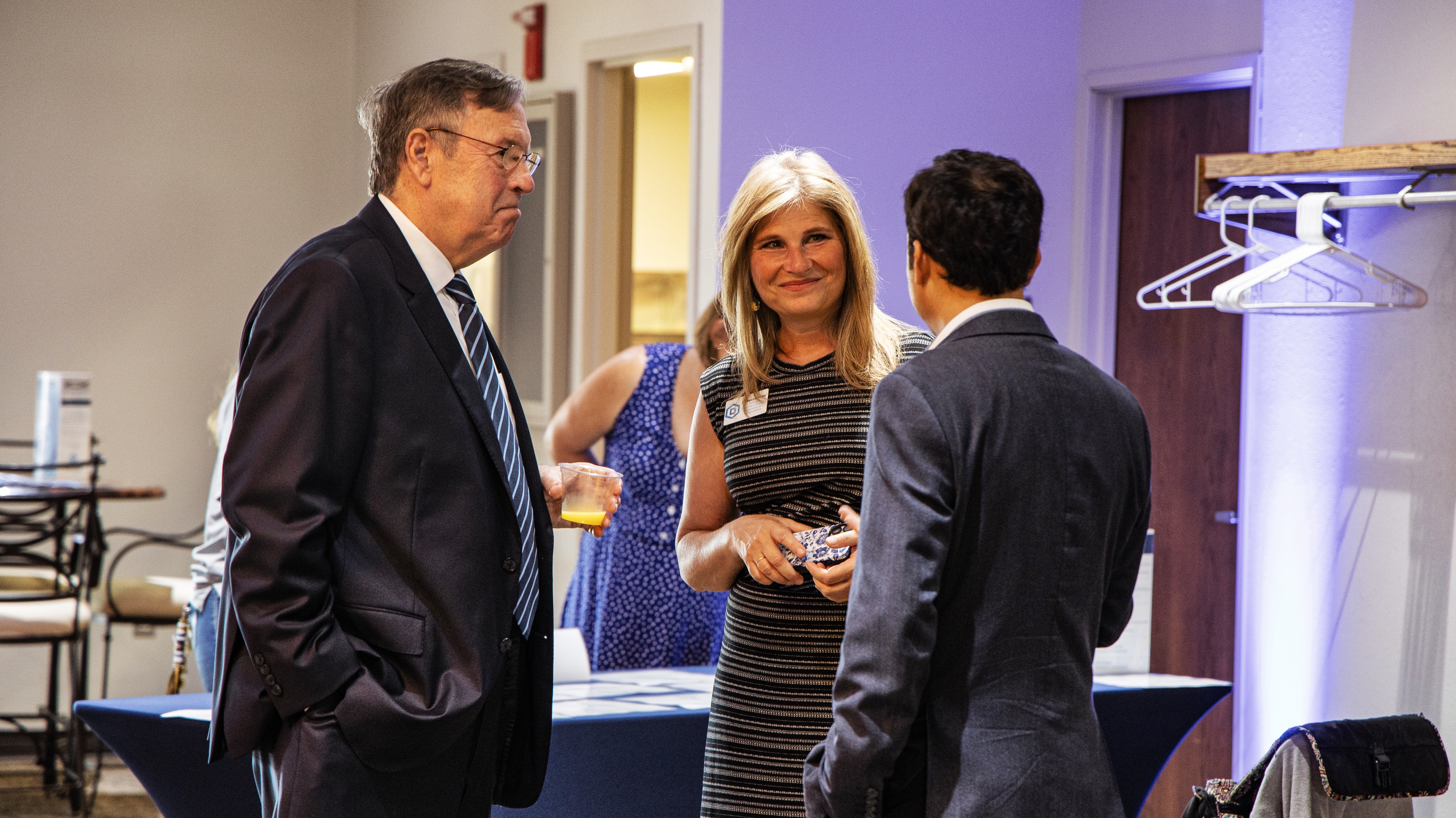 Pres. Ballard and Provost Hoey socialize at the Fall Kickoff.