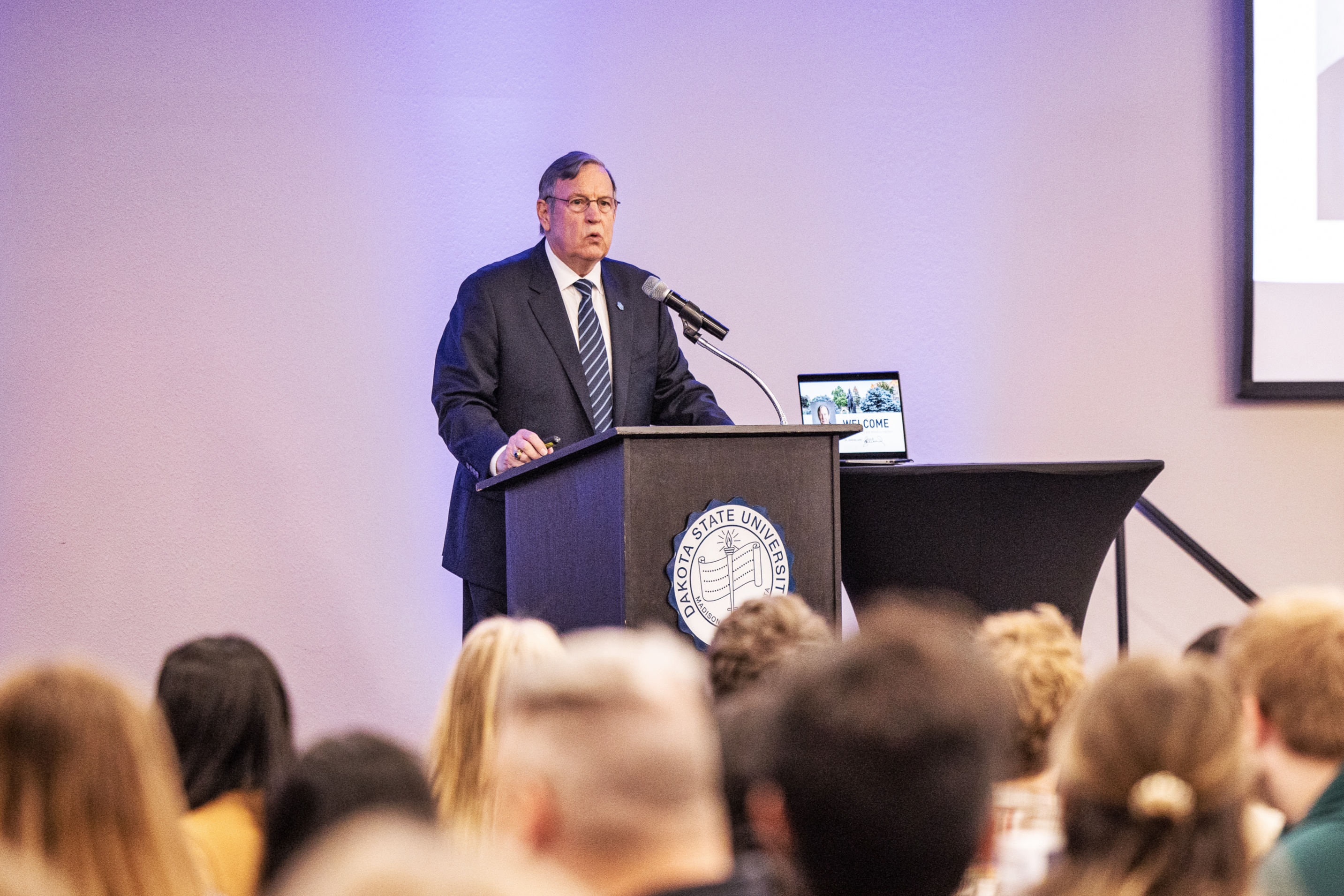 DSU President John Ballard speaks at the Fall Kickoff.