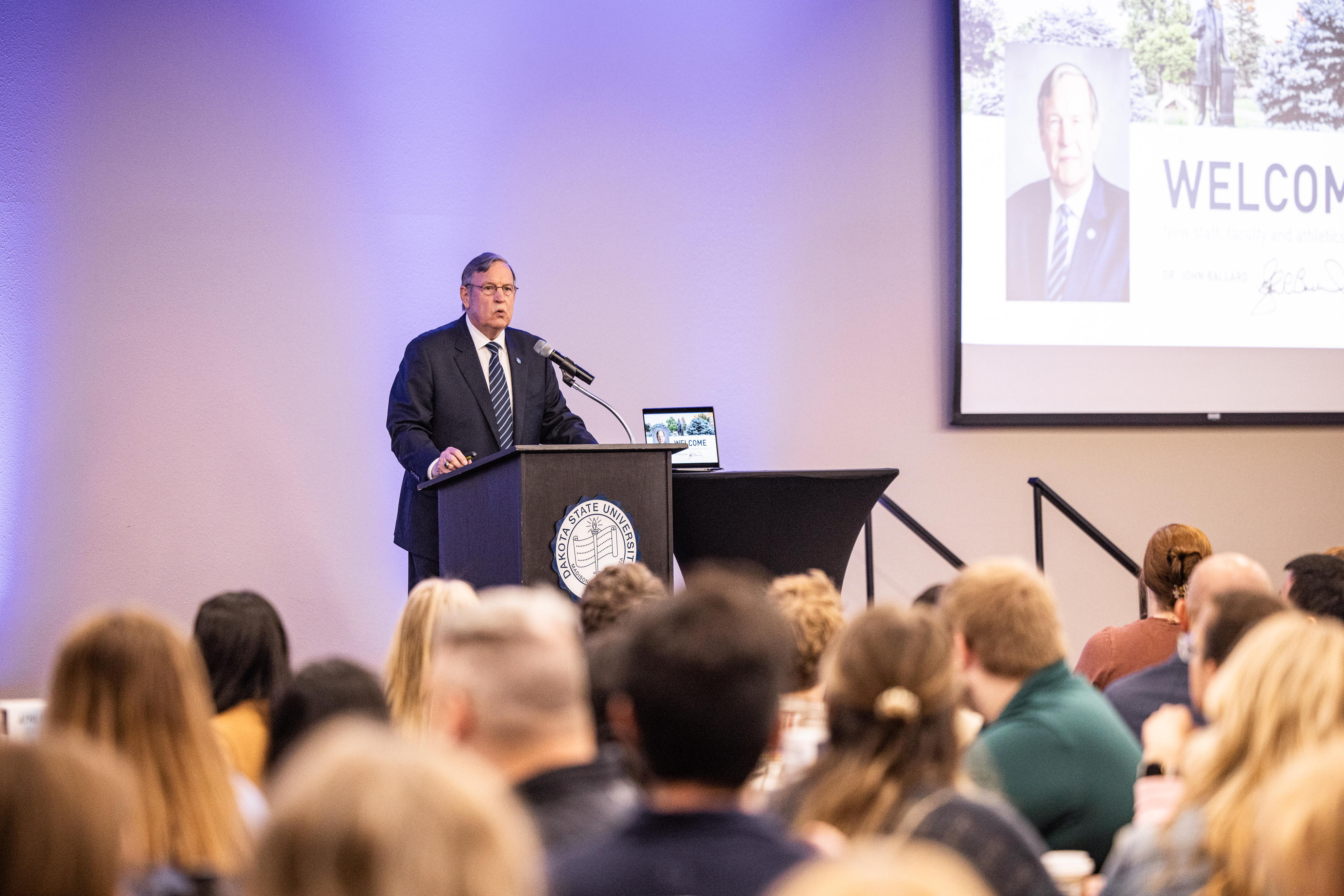  DSU President John Ballard speaks at the Fall Kickoff.