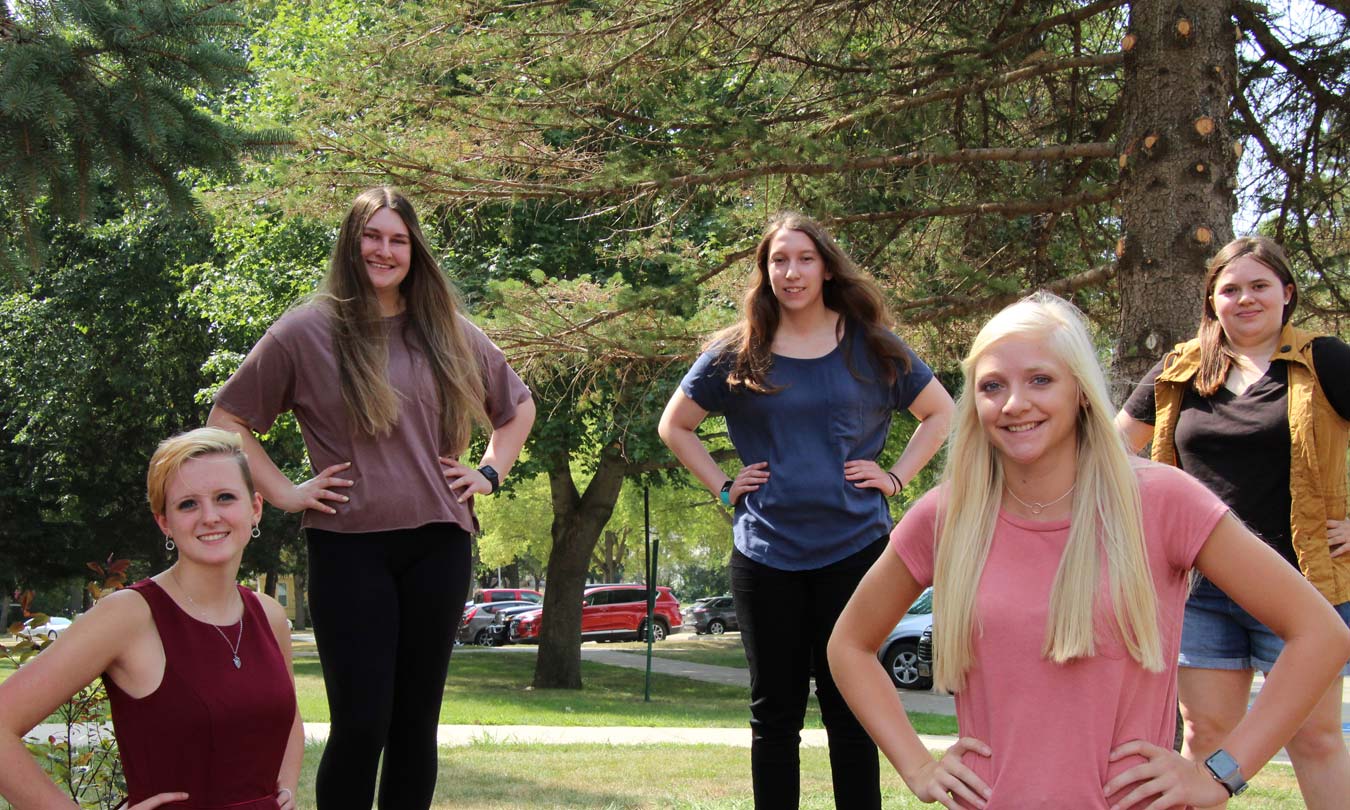SBS/Gamewell Family scholars for Fall 2020 include: Claira Monroe (left), Lauren Lawson, Hannah Newbury, Vanessa Schroeder, and Haley Crawford. Not pictured is Shiann Baker. 