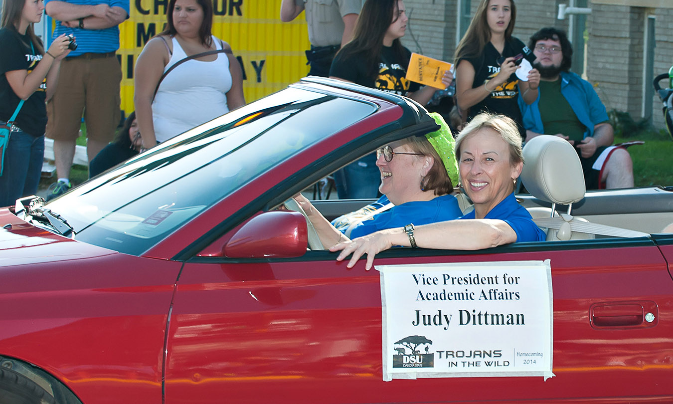 Judy Dittman in 2014 homecoming parade