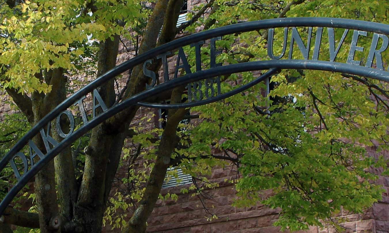 Dakota State University sign on campus.