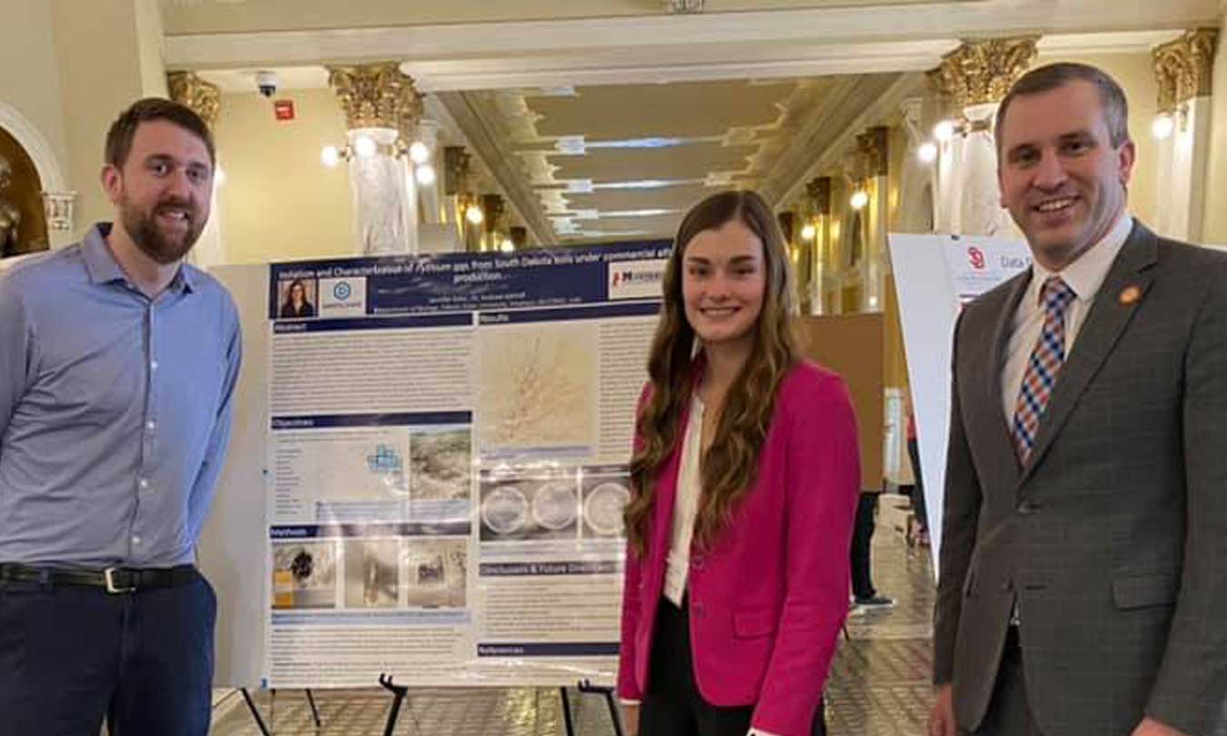 Dr. Andrew Sathoff and Jenni Giles showcased Jenni’s alfalfa research at the State Capitol. 