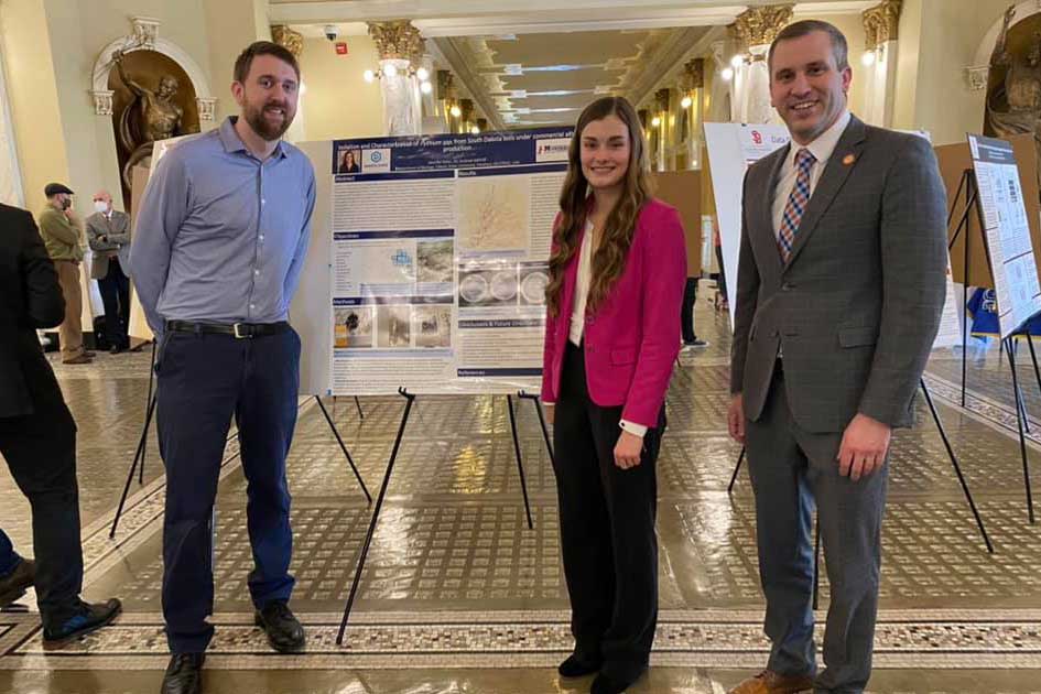 Dr. Andrew Sathoff and Jenni Giles showcased Jenni’s alfalfa research at the State Capitol. 