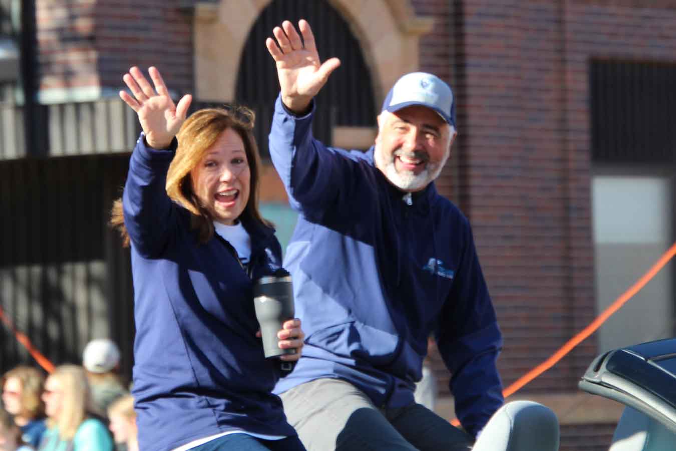 Alumni Randy and Theresa Schaefer were the 2021 Homecoming parade marshals.