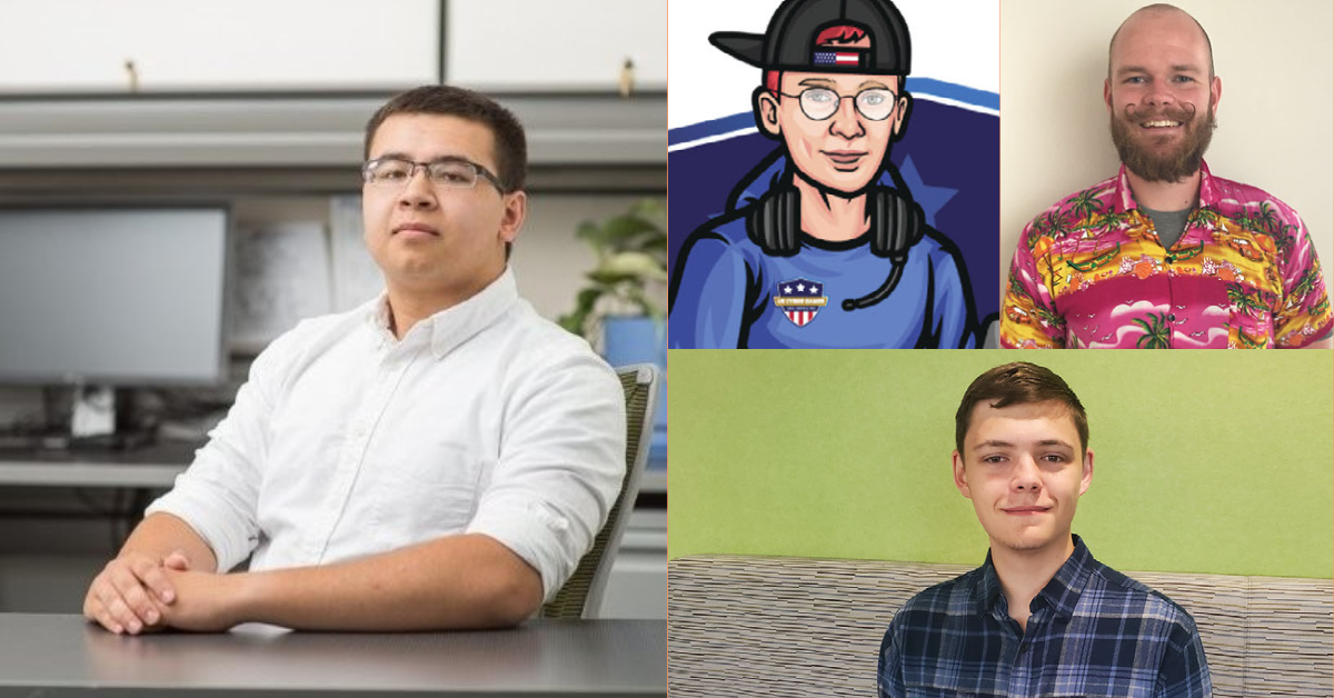  Joshua Klosterman, Eric Leslie (avatar), Logan Stratton, and Austen King have been chosen for the U.S. Cyber Games team. All are DSU students or alumni. 