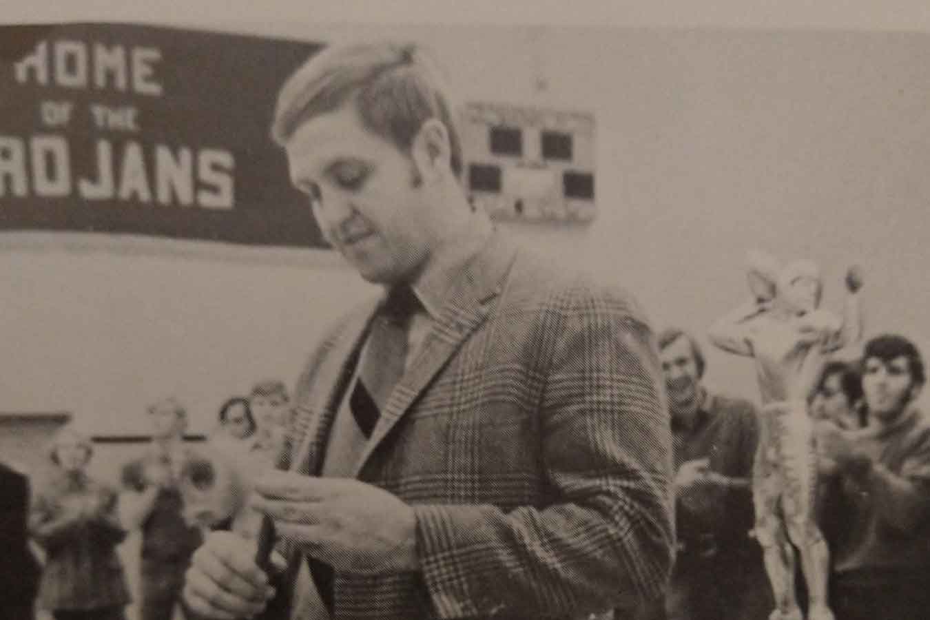Dakota State University football Coach Lee Moran, 1971.