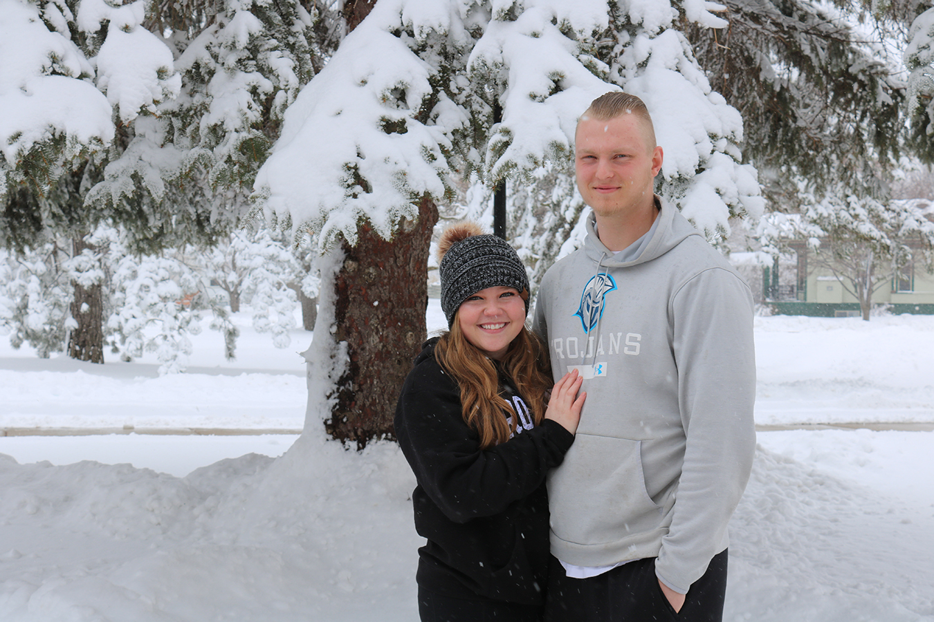 Katelyn Hoppe and Grant Svikulis love each other, sports, and DSU. Together they transferred to Dakota State and are majoring in exercise science. 