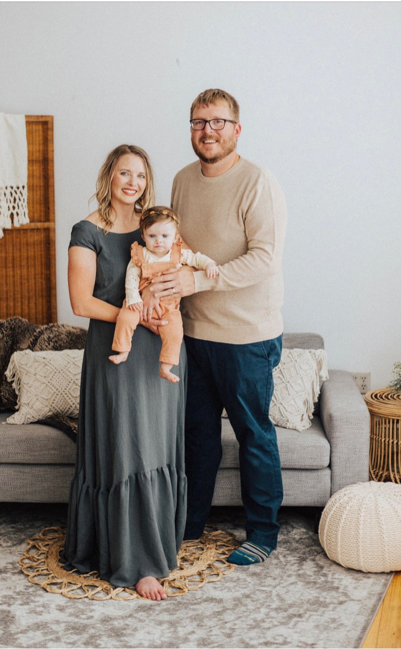 Erik Wold with his wife Annie and daughter Amelia