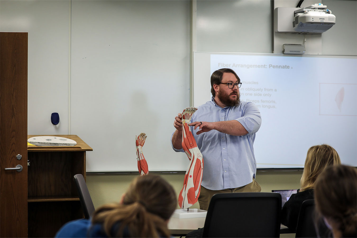 Dr. Luke Chowning teaching a kinesiology class.