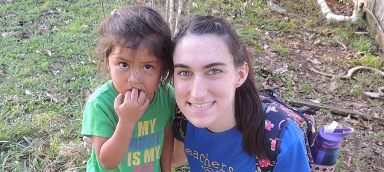 DSU student, Tiffany Plummer, with Belize student.