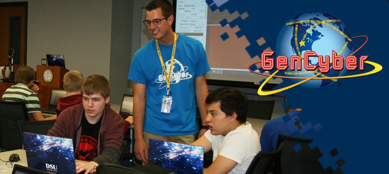 DSU instructor, Michael Ham, teaches students during the 2015 GenCyber camp.